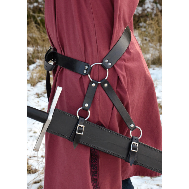Porte-épée Ceinture En Cuir PU Médiéval - Grenouille Réglable Pour épées Longues, Rapières, Costumes