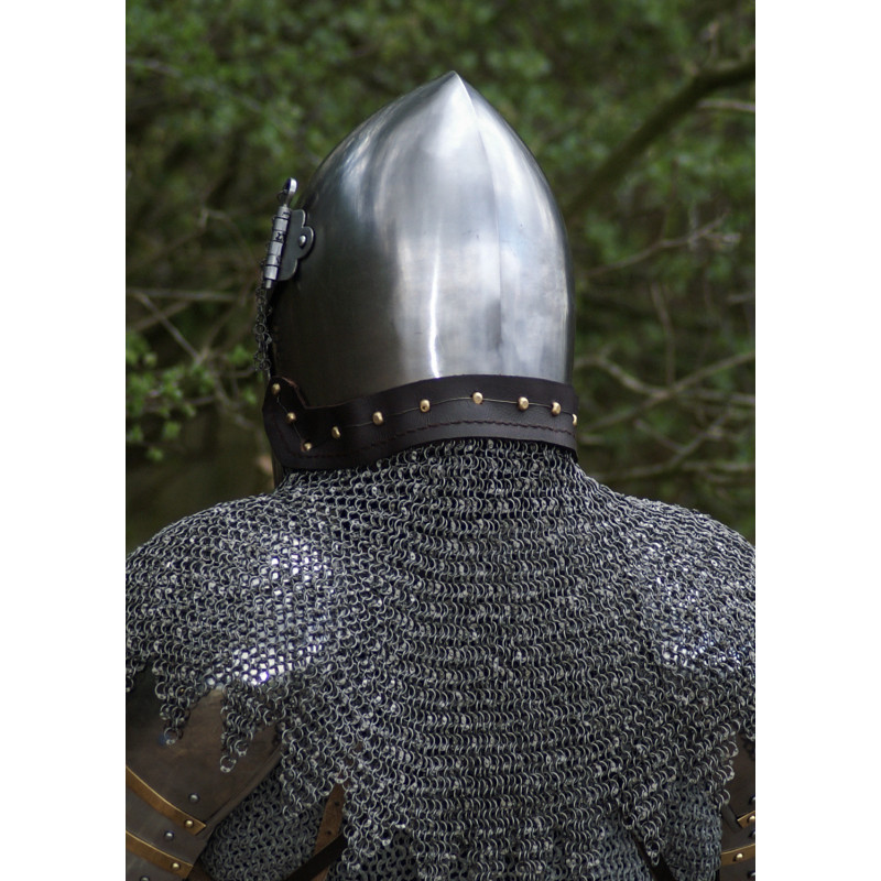 Coiffe (laveuse) Médiévale En Cotte De Mailles Acier - Col Rond - Pour LARP Ou Reconstitution - Neuve